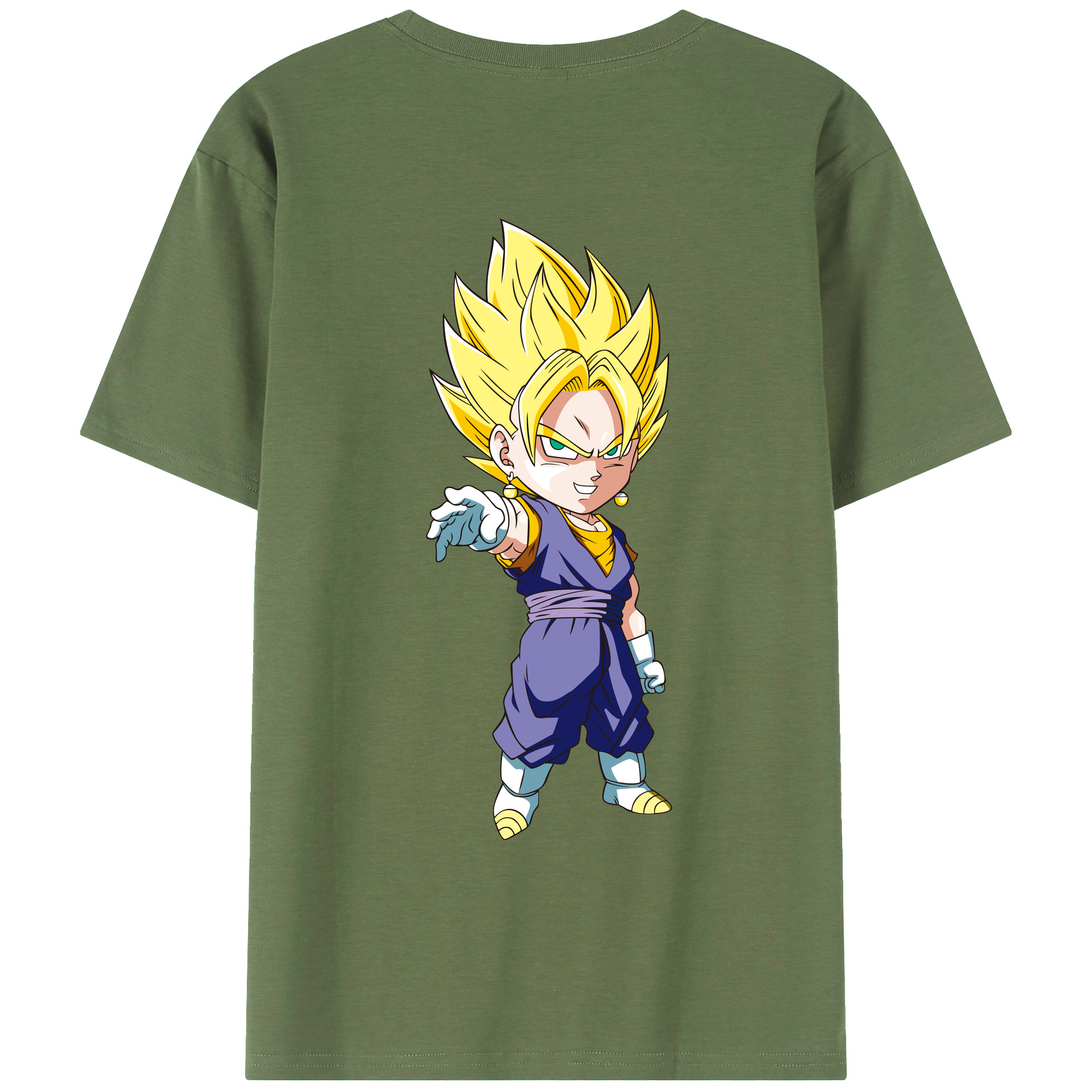 （画像用） ドラゴンボール ベジット DRAGON BALL Vegetto 綿100％ メンズ半袖Tシャツ（バックプリント） 通気性